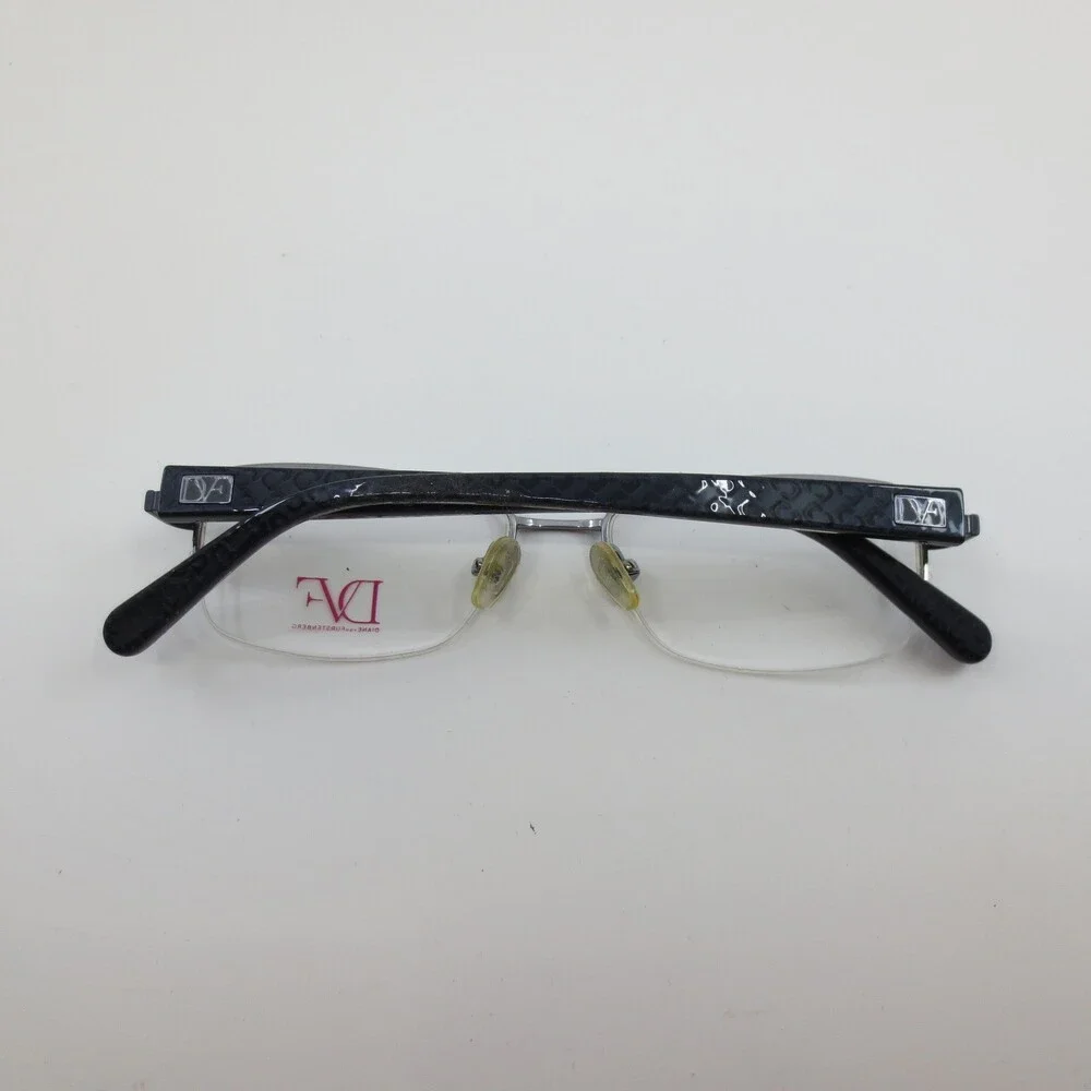 Diane von Furstenberg DVF8033 403 Navy Purple Semi Rimless Eyeglasses 50-16-135